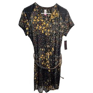 NOBO no boundaries juniors dress size XXL 19 2XL womens short sleeve floral belt